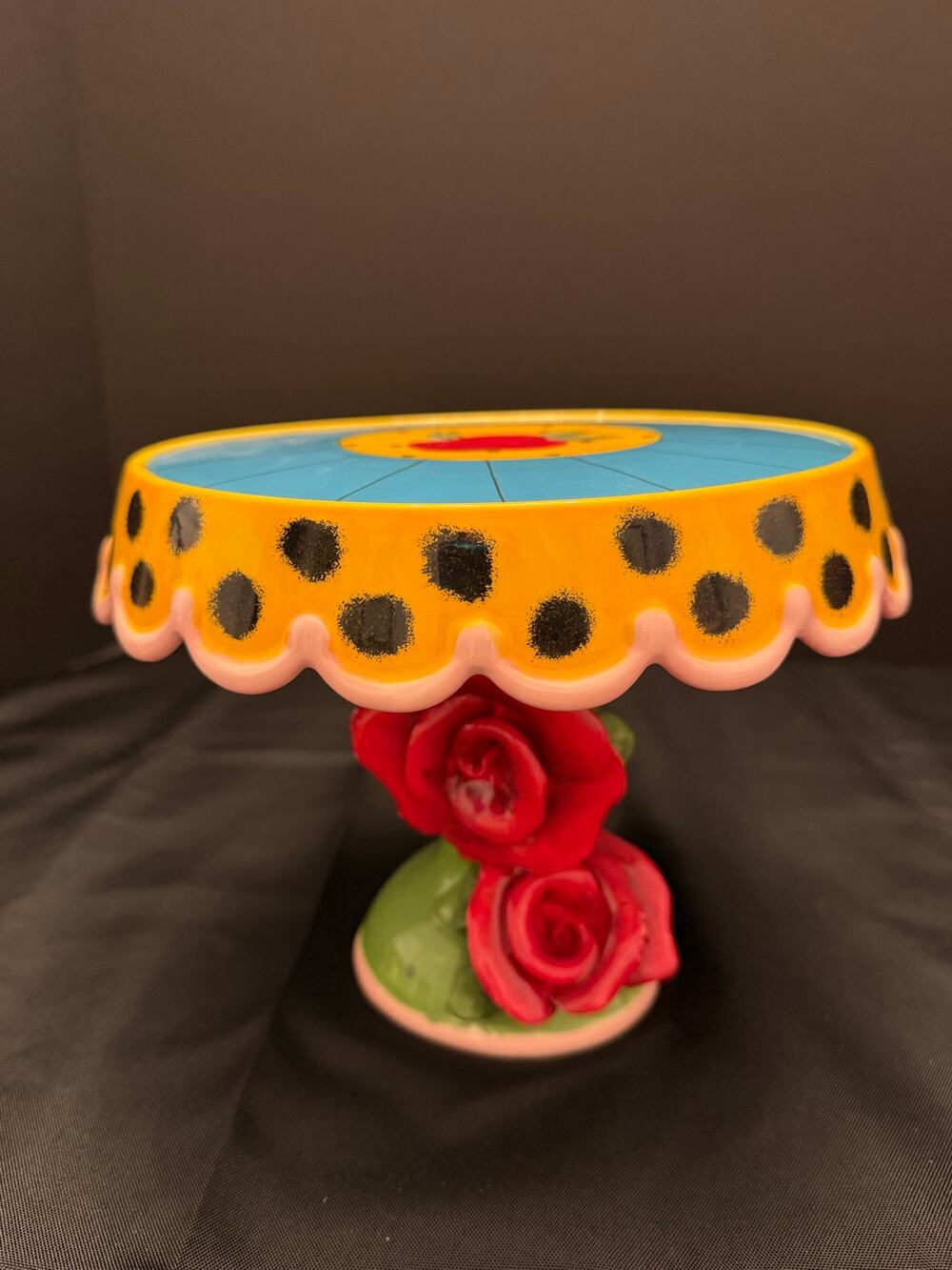 Appletree Design Sugar High Social by Babs Ceramic Cake Stand Whimsical Dessert